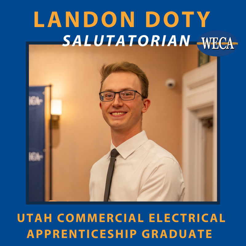 WECA Utah Salutatorian Landon Doty, Commercial Electrical Apprenticeship Class of 2024